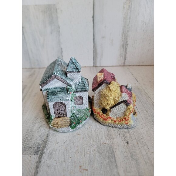 Vintage cobblestone house grass home village accessory xmas set - Picture 5 of 5